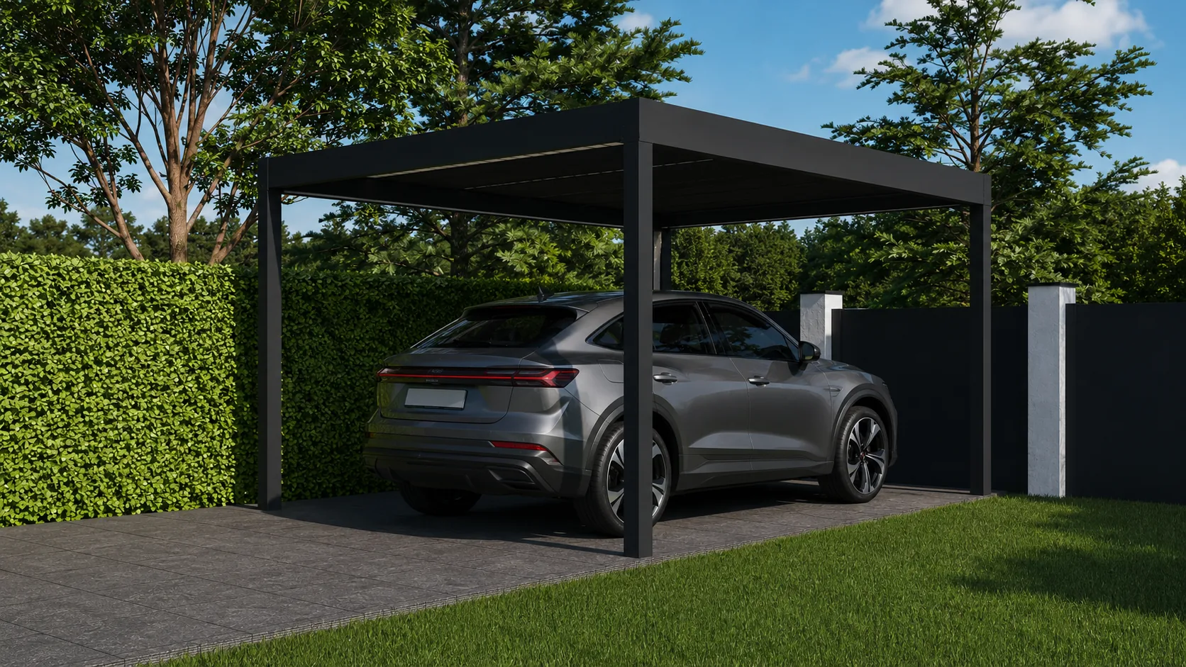 Vrijstaande aluminium carport